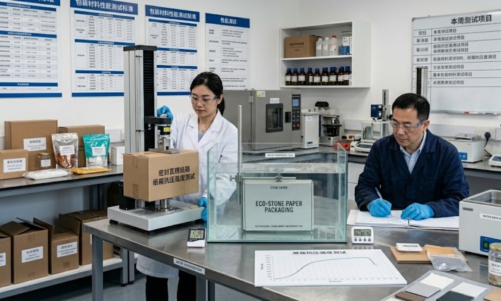 packaging laboratory testing scene